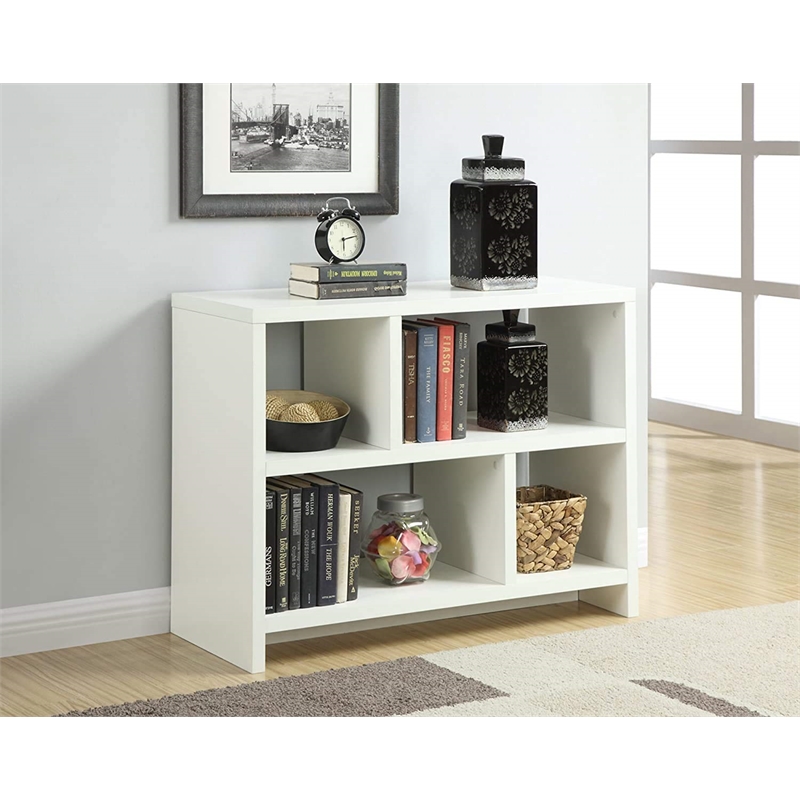 Convenience Concepts Northfield Bookend Console Table in White Wood Finish