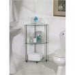 Convenience Concepts Classic Three-Tier Corner Shelf in Clear Glass