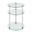 Convenience Concepts Classic Clear Glass Three Tier Round Table