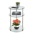 Convenience Concepts Classic Clear Glass Three Tier Round Table