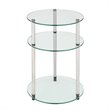 Convenience Concepts Classic Clear Glass Three Tier Round Table