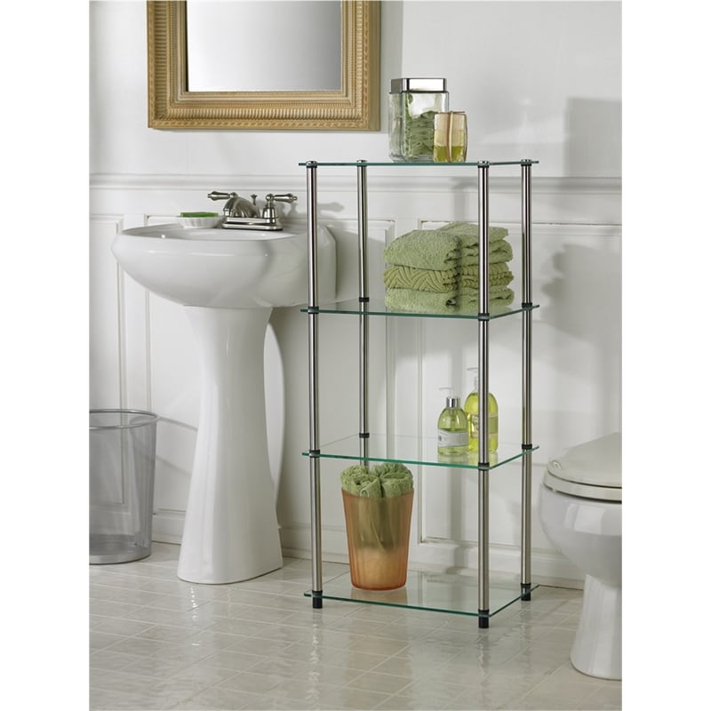 Convenience Concepts Designs2Go Classic Clear Glass 4 Tier Tower