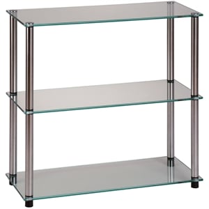 Convenience Concepts Designs2Go Three-Shelf Classic Clear Glass Bookcase