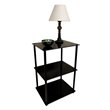 Convenience Concepts Designs2Go Classic Glass 3 Tier Lamp Table in Black