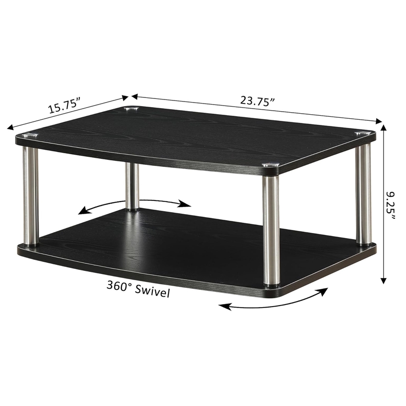 Convenience Concepts Designs2Go Double Tier Swivel Riser in Black