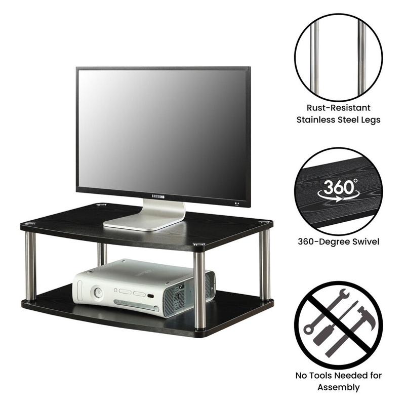 Convenience Concepts Designs2Go Double Tier Swivel Riser in Black