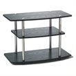 Convenience Concepts Designs2Go Three-Tier TV Stand in Black Wood Finish