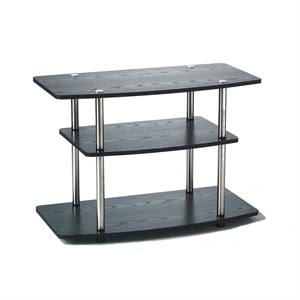 Convenience Concepts Designs2Go Three-Tier TV Stand in Black Wood Finish