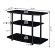 Convenience Concepts Designs2Go Three-Tier TV Stand in Black Wood Finish