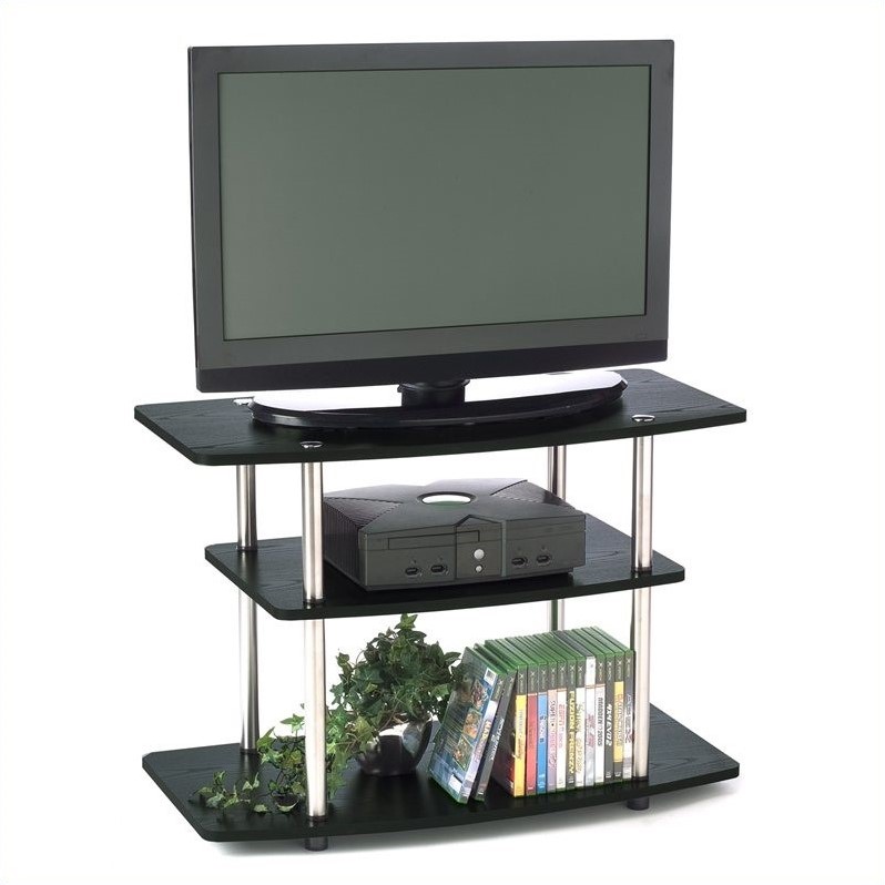 Convenience Concepts 131020 Designs2go 3-tier TV Stand Black for sale online 