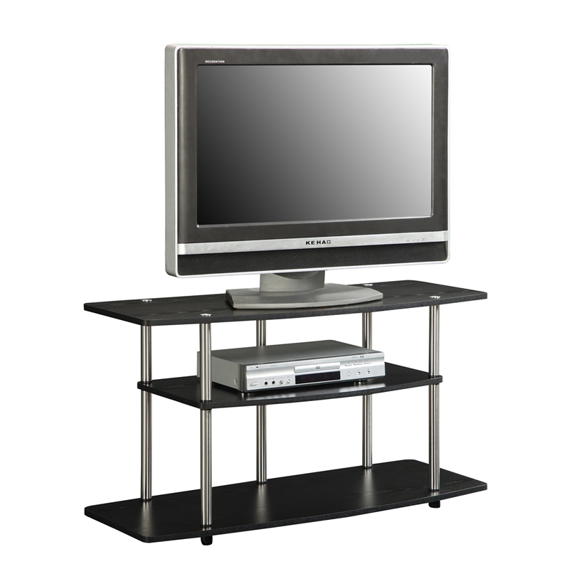 Convenience Concepts Designs2Go Wide 3-Tier TV Stand in Black