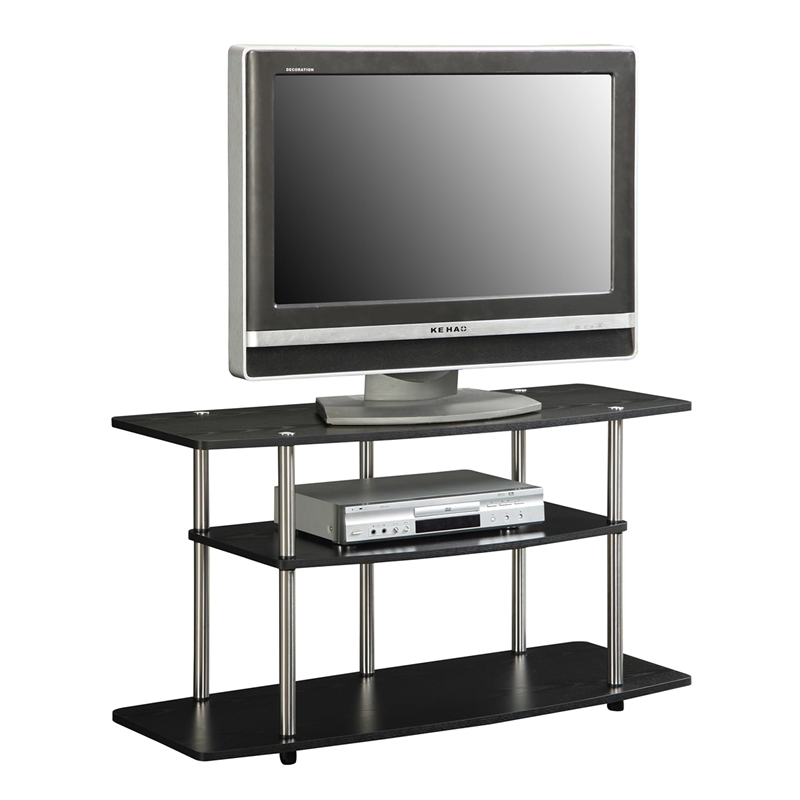 Convenience Concepts Designs2Go Wide 3-Tier TV Stand in Black