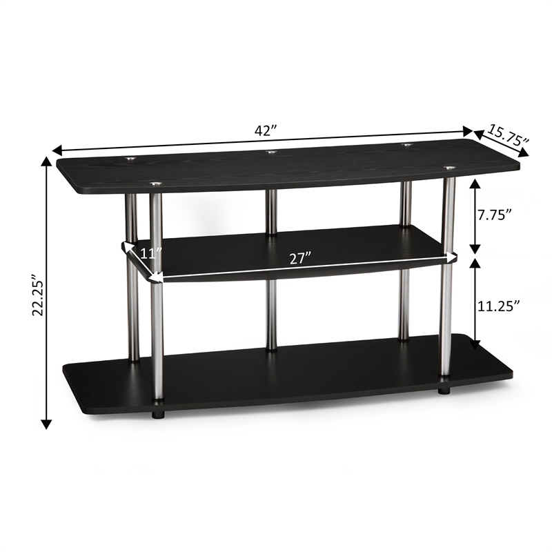 Convenience Concepts Designs2Go Wide 3-Tier TV Stand in Black