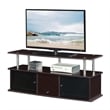 Convenience Concepts Designs2Go TV Stand with Three Cabinets in Black Wood