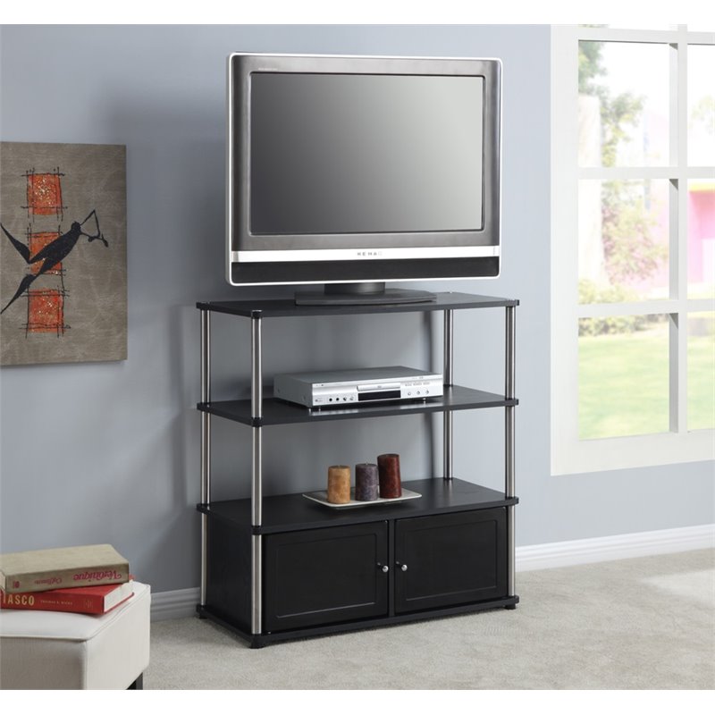 Convenience Concepts Designs2Go 35" Highboy TV Stand in Black - 151239