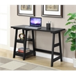 Convenience Concepts Designs2Go Trestle Desk in Black Wood Finish