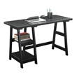 Convenience Concepts Designs2Go Trestle Desk in Black Wood Finish