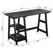 Convenience Concepts Designs2Go Trestle Desk in Black Wood Finish