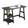 Convenience Concepts Designs2Go Trestle Desk in Espresso Wood Finish