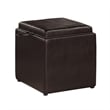 Convenience Concepts Park Avenue Single Cube Ottoman in Espresso Faux Leather