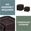 Convenience Concepts Park Avenue Single Cube Ottoman in Espresso Faux Leather