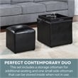 Convenience Concepts Park Avenue Faux Leather Cube Ottoman with Stool in Black