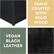 Convenience Concepts Park Avenue Faux Leather Cube Ottoman with Stool in Black