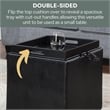 Convenience Concepts Park Avenue Faux Leather Cube Ottoman with Stool in Black