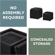 Convenience Concepts Park Avenue Faux Leather Cube Ottoman with Stool in Black