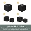 Convenience Concepts Park Avenue Faux Leather Cube Ottoman with Stool in Black