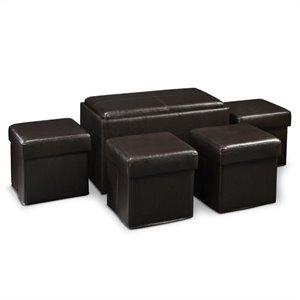 Storage Bench Ottoman in Espresso