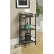 Convenience Concepts XTRA-Storage 3 Tier Folding Shelf in Black Metal Finish