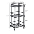 Convenience Concepts XTRA-Storage 3 Tier Folding Shelf in Black Metal Finish