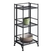 Convenience Concepts XTRA-Storage 3 Tier Folding Shelf in Black Metal Finish