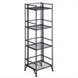 Convenience Concepts XTRA-Storage 4 Tier Folding Shelf in Black Metal Finish