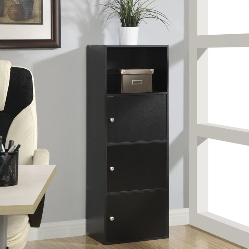 Convenience Concepts XTRA-Storage 3 Door Cabinet in Black Wood Finish