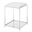 Convenience Concepts Palm Beach Clear Glass End Table With White Tray