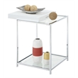 Convenience Concepts Palm Beach Clear Glass End Table With White Tray