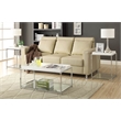 Convenience Concepts Palm Beach Clear Glass End Table With White Tray