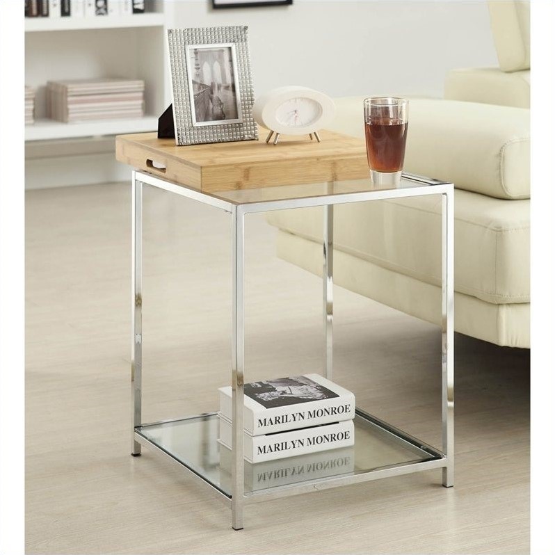 Glass End Table in Bamboo 131345BB