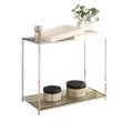 Convenience Concepts Palm Beach Clear Glass Console Table in Chrome Metal Finish