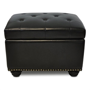 convenience concepts designs4comfort 5th avenue black faux leather ottoman