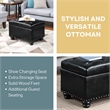 Convenience Concepts Designs4Comfort 5th Avenue Black Faux Leather Ottoman