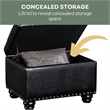 Convenience Concepts Designs4Comfort 5th Avenue Black Faux Leather Ottoman