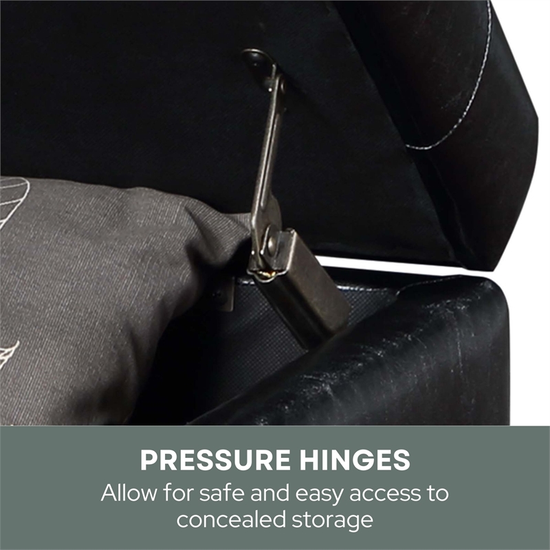 Convenience Concepts Designs4Comfort 5th Avenue Black Faux Leather Ottoman