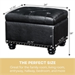 Convenience Concepts Designs4Comfort 5th Avenue Black Faux Leather Ottoman