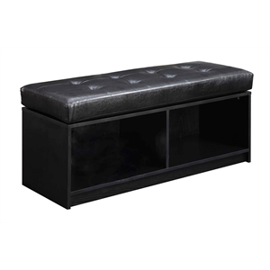 convenience concepts designs4comfort broadmoor ottoman in black faux leather