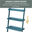 Convenience Concepts French Country Bookshelf Ladder in Blue Wood Finish