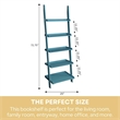 Convenience Concepts French Country Bookshelf Ladder in Blue Wood Finish
