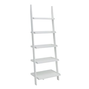 Convenience Concepts French Country Bookshelf Ladder in White Wood Finish
